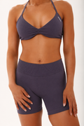 The MNML Sculpt Halterneck Bra - Plum Slate