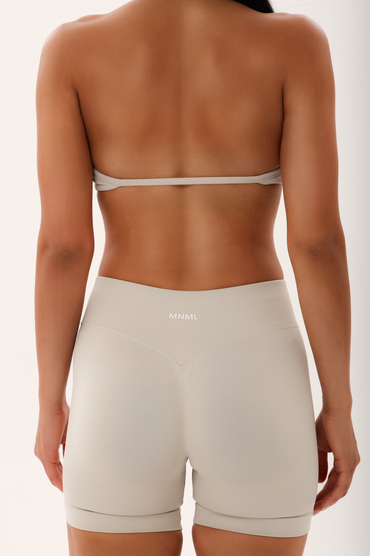 The MNML Sculpt Halterneck Bra - Oat