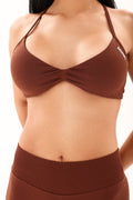 The MNML Sculpt Halterneck Bra - Espresso